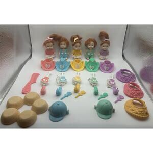 Vintage Tyco Quints Dolls W/ Accessories Red Hair, Guitars, Hats, Birds, Flowers